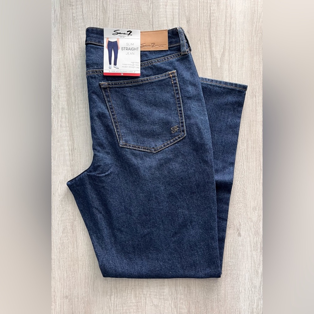 Seven 7 Women's High Rise Slim Straight Jean